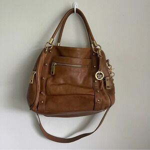 Audrey Brooke brown leather satchel handbag